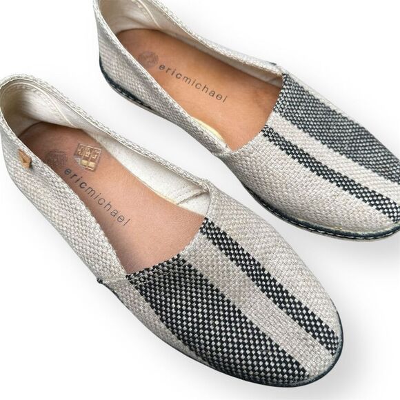Eric Michael Women's Beige Canvas Slip-On Espadrille Flats EU 40 US 9.5 - 10 - Picture 9 of 14
